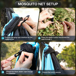 DOUBLE CAMPING HAMMOCK WITH REVERSIBLE BUG NET – 2 PERSON, 660 LB - 6