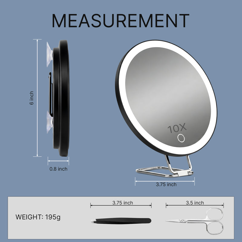Lighted Magnifying Makeup Mirror – Rechargeable LED - 6