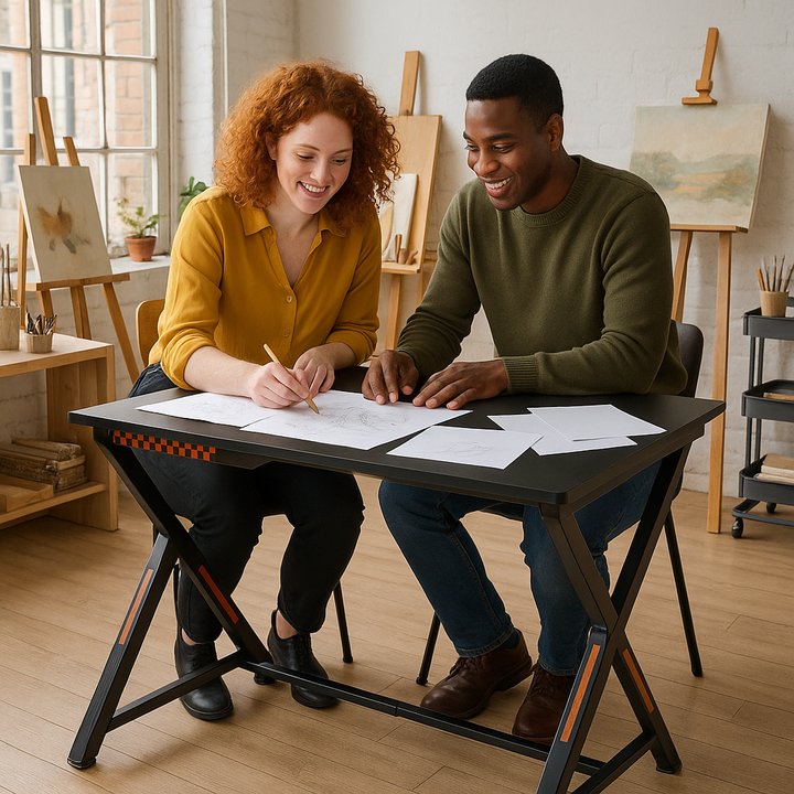 CompactEase Modern Ergonomic Desk for Small Spaces