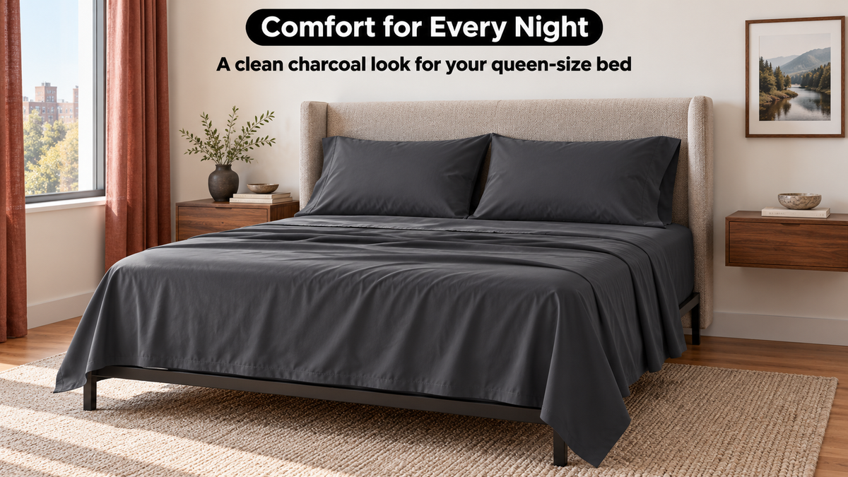 100% Viscose from Bamboo Sheet Set – 300 TC Sateen, Deep Pocket - fit and scale image 6