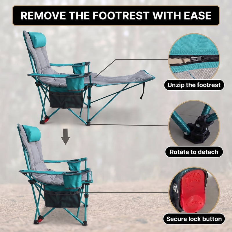 Premium Reclining Outdoor Camping Chair – Adjustable Comfort Seat - 6