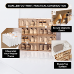 Foldable Shoe Cabinet with Doors – Slim Entryway Shoe Storage Organizer - 6