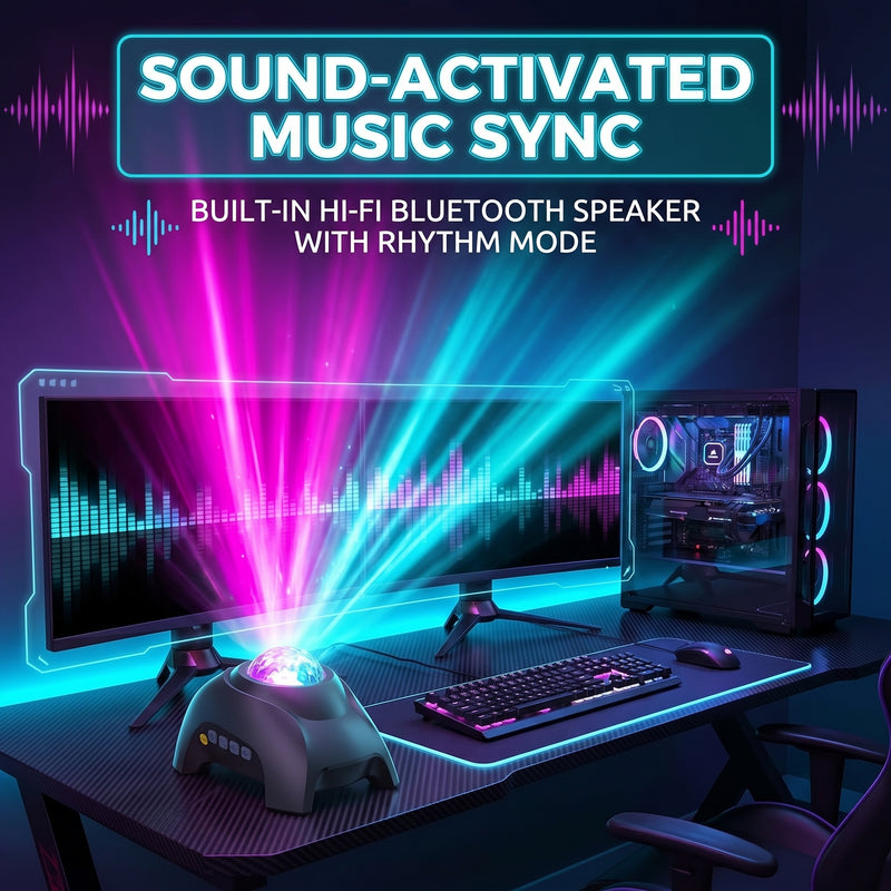 GALAXY PROJECTOR – WHITE NOISE, BLUETOOTH SPEAKER & REMOTE - 6
