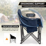 Oversized Padded 2-Person Folding Camping Loveseat Chair – Heavy Duty Outdoor Seating - 6