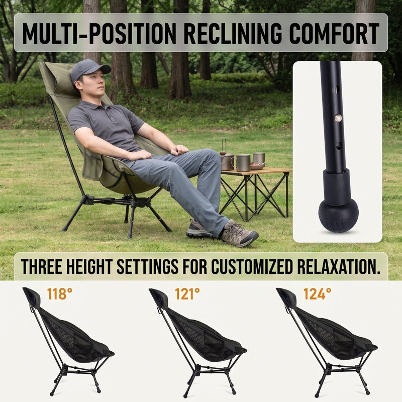 Ultra-Compact High Back Folding Camping Chair – Lightweight & Portable - 6