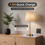 Cordless Rechargeable Table Lamp with Fabric Shade – Dimmable LED Desk Lamp - 6