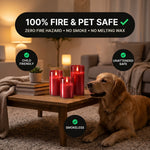 Flameless Candles with Remote & Timer – Glass Pillar Set of 3 - 6