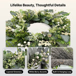 EUCALYPTUS WREATH FOR FRONT DOOR – FARMHOUSE GREENERY DÉCOR - 6