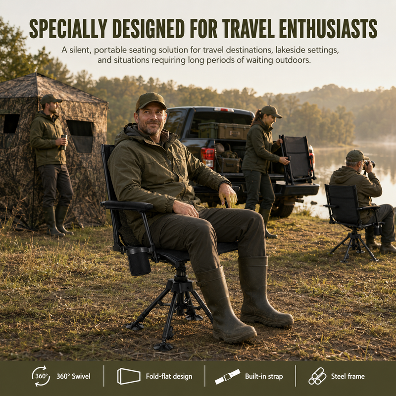 Portable Adjustable Hunting Chair with Swivel & Heated - 6