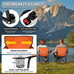 2 Pack Folding Camping Chairs with Cup Holders & Carry Bags - 6