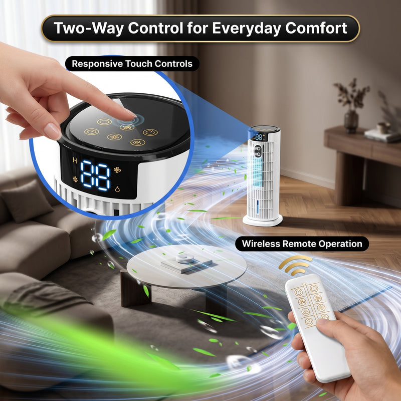 3-in-1 Evaporative Air Cooler Tower Fan with Remote Control - 6
