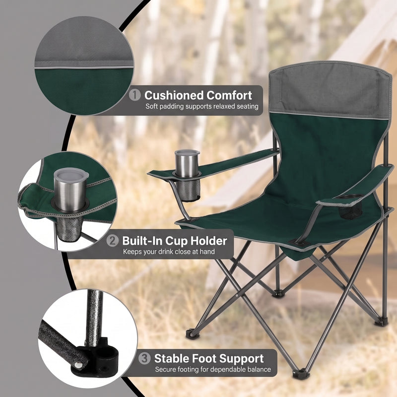 Outdoor 4-Piece Folding Chair and Table Set – Perfect for Camping and Picnics - 6