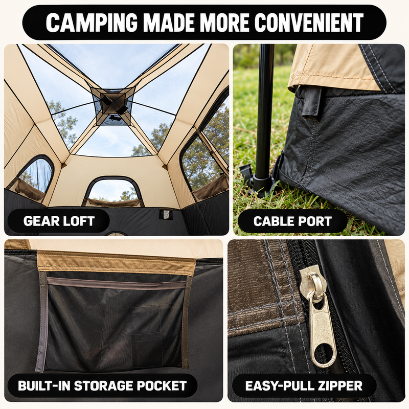 8-10 Person Instant Cabin Camping Tent with Room Divider & Rainfly - 6