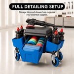 Mobile Mechanic Toolbox Seat with Drawers - Rolling Mechanic Stool with Sliding Tool Tray, Shop Stool with Wheels for Garage & Workshop, Auto Repair - 6