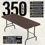 6 FT FOLDING CAMPING TABLE – PORTABLE INDOOR OUTDOOR TABLE WITH WATERPROOF HDPE TOP & CARRY HANDLE - 6