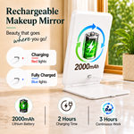Portable LED Makeup Mirror – Rechargeable, Adjustable Brightness, Compact & Travel-Friendly - 6
