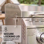 PORTABLE STAINLESS STEEL TABLETOP PROPANE GRILL – 2 & 3 BURNER OUTDOOR BBQ OPTIONS - 6