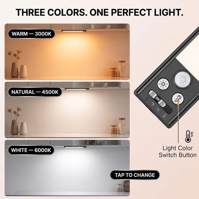 Rechargeable Under Cabinet Lights with Motion Sensor, 2-Pack - 6