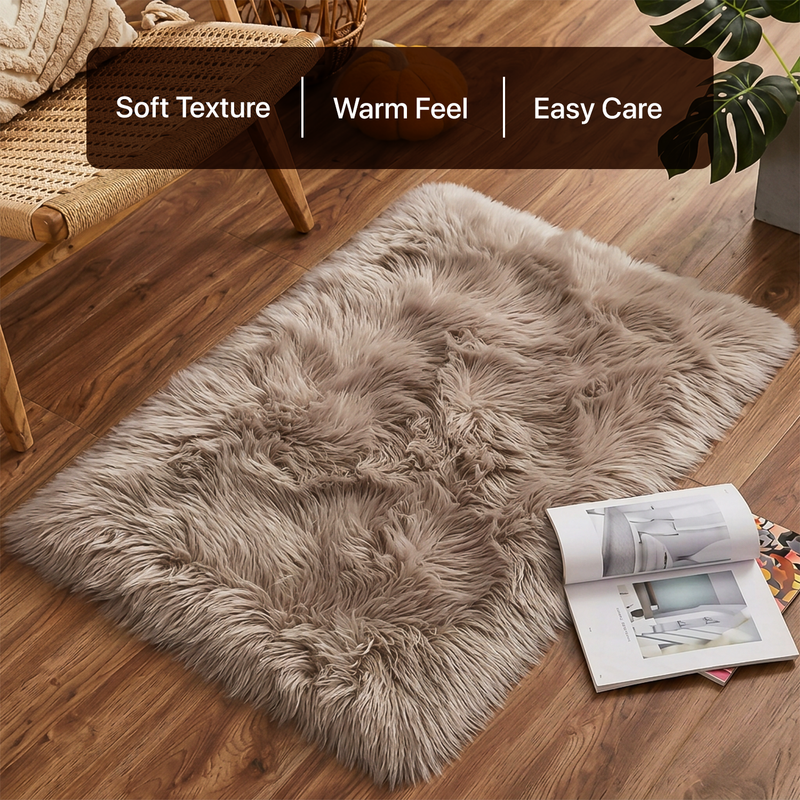 Faux Sheepskin Rug – Ultra Soft Fluffy Area Rug | Trufairs - 6