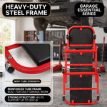 2-in-1 Convertible Z-Creeper Seat - Rolling Mechanic Creeper with Wheels, Under Dash Creeper & Garage Chair for Auto Repair, Low Profile Roller Seat - 6