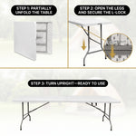 8 ft Heavy Duty Folding Table - 6