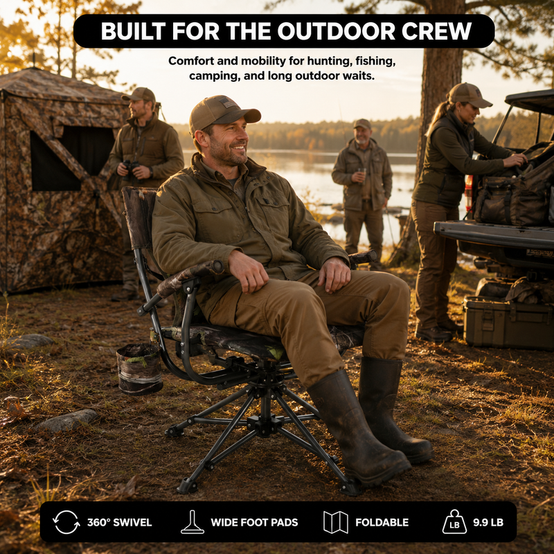 Portable Adjustable Hunting Chair with Swivel & Heated - 6