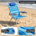 17" Big & Tall Oversized Beach Chairs 2-Pack – Heavy Duty Folding Outdoor Seating - 6