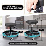 360° Swivel Pneumatic Mechanic Stool — 300–330 lbs Capacity, Padded Seat | Trufairs - 6