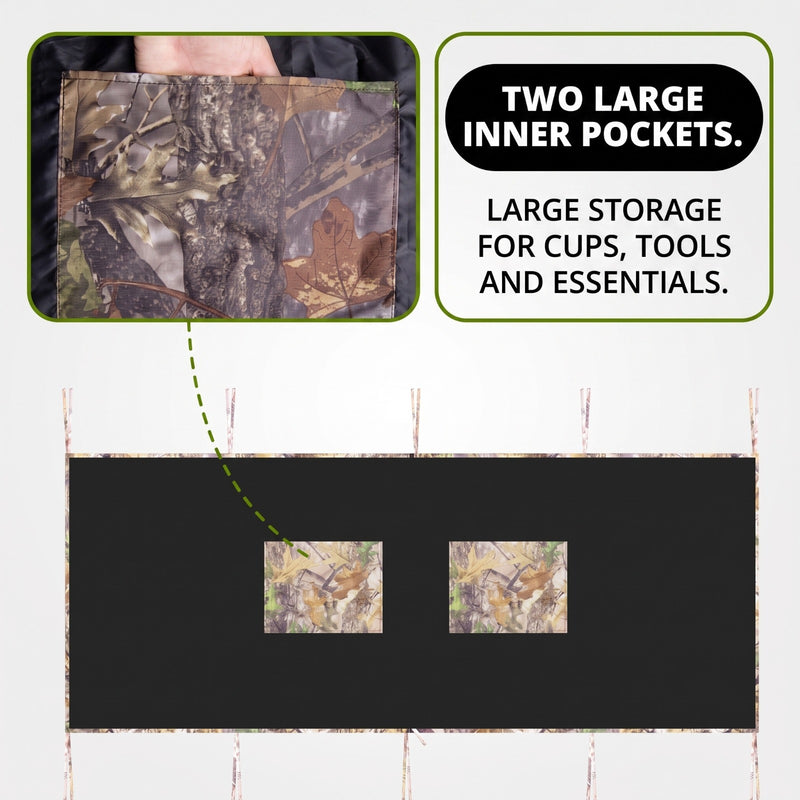 Hunting Tree Stand Blinds Cover 142" x 35" Extra Large Camouflage Universal Tree Stand Blinds Realistic Forest Camo Treestand Cover with Zipper for Deer Elk Hunting, Frames Not Included - 6