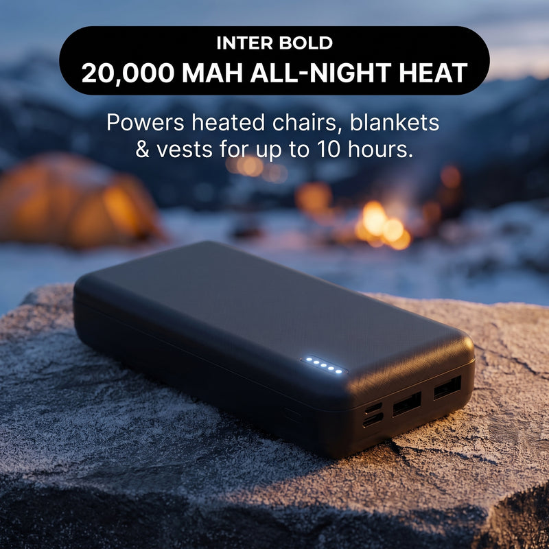 15,000–20,000MAH 5V/2A USB BATTERY PACK – RECHARGEABLE POWER BANK FOR HEATED CAMPING CHAIRS & BLANKETS - 6