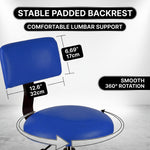 Adjustable Shop Stool with Backrest - Workbench Stool for Garage & Workshop, Swivel Bar Stool with Back Support, Padded Mechanic Stool - 6
