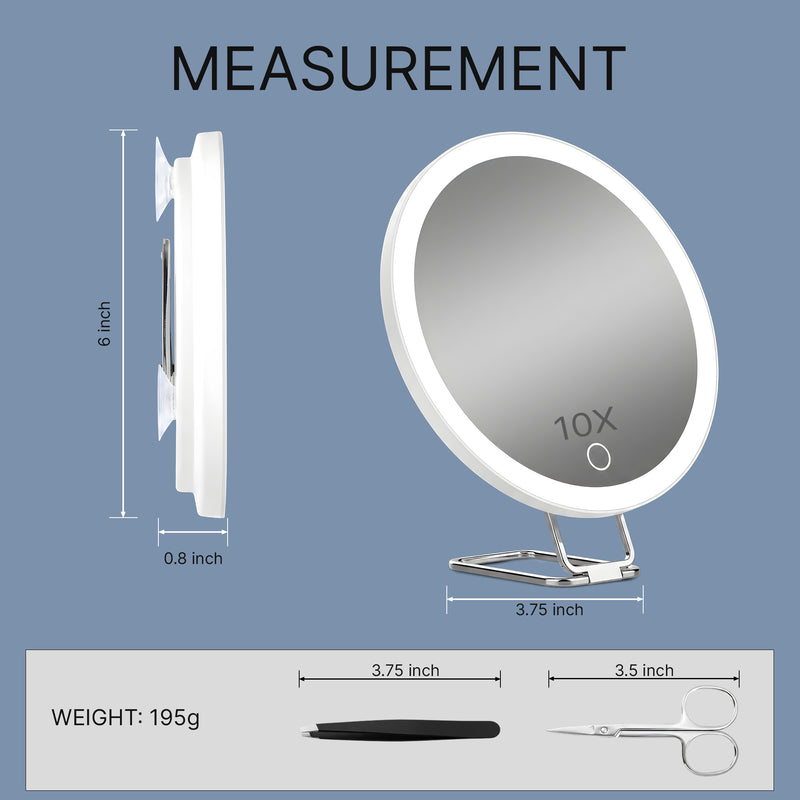 Lighted Magnifying Makeup Mirror – Rechargeable LED - 6
