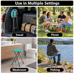 Folding Stool with Metal Frame – Indoor & Outdoor Seating - 6