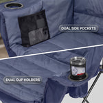 Oversized Padded 3-Person Folding Camping Loveseat Chair – Heavy Duty Outdoor Seating - 6
