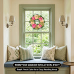 HYDRANGEA WREATH FOR FRONT DOOR – ARTIFICIAL FLORAL PORCH DÉCOR - 6