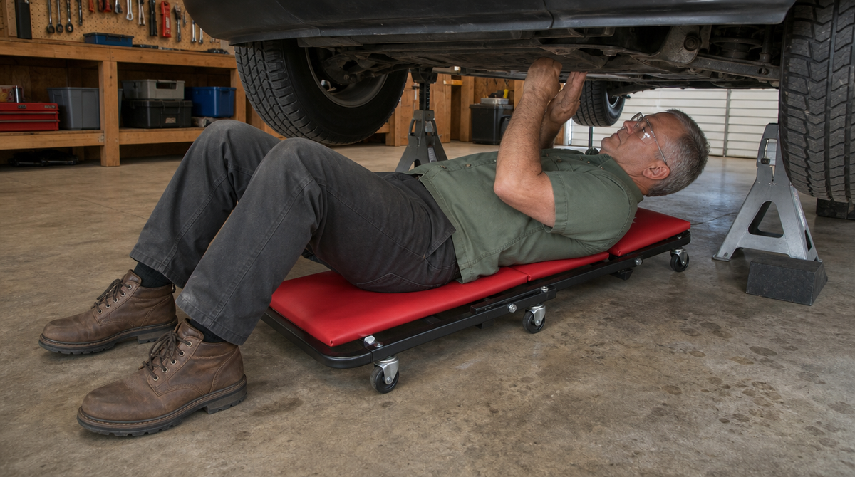 2-in-1 Mechanic Creeper Seat - Folding Z-Creeper, 300-450 lbs - image 6