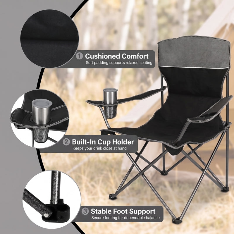 Outdoor 4-Piece Folding Chair and Table Set – Perfect for Camping and Picnics - 6