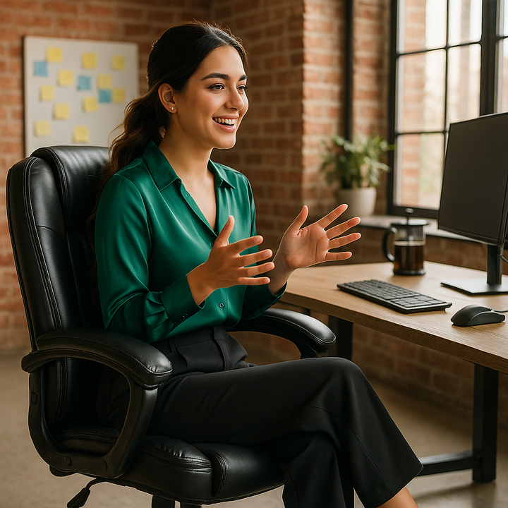 Premium Massage Executive Office Chair - Ergonomic Chair with Heat Therapy, 6 Vibration Points, Retractable Footrest, Padded Armrests & 135° Reclining Backrest on Wheels