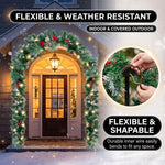 CHRISTMAS GARLAND WITH LIGHTS – PRE-LIT HOLIDAY GREENERY - 6