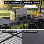 Camping Portable Cook Station/Kitchen Table, Folding Outdoor Cooking Table with Storage - 6