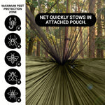 Camping Hammock with Mosquito Net – 1-2 Person, Nylon - 6