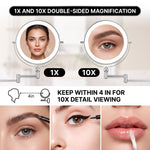 Rechargeable Wall Mounted Makeup Mirror with LED Light – Adjustable Brightness, Magnifying - 6