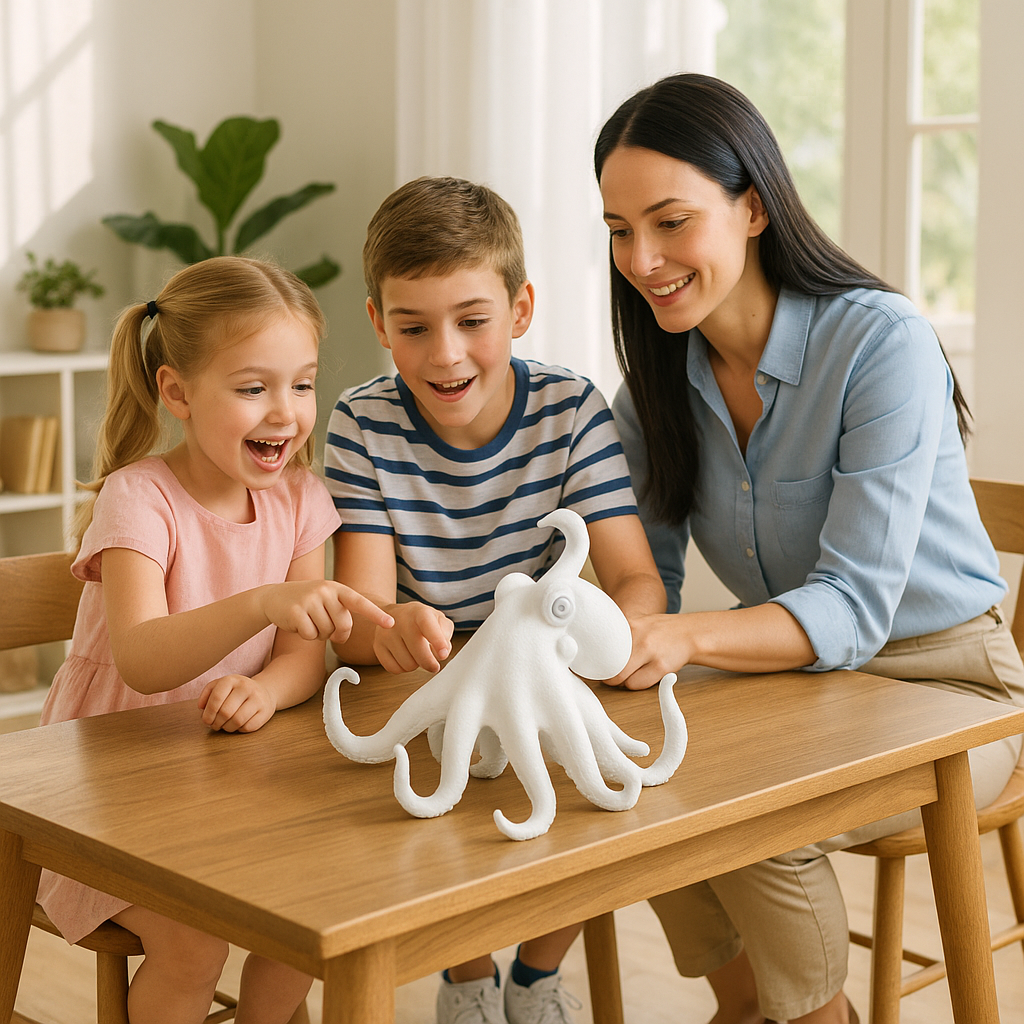 Exclusive Sugvar the Octopus Frosted White Resin Sculpture - Premium 18" Marine Art Collection