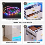 NIGHTSTAND WITH CHARGING STATION – LED, USB-C & DRAWERS - 6