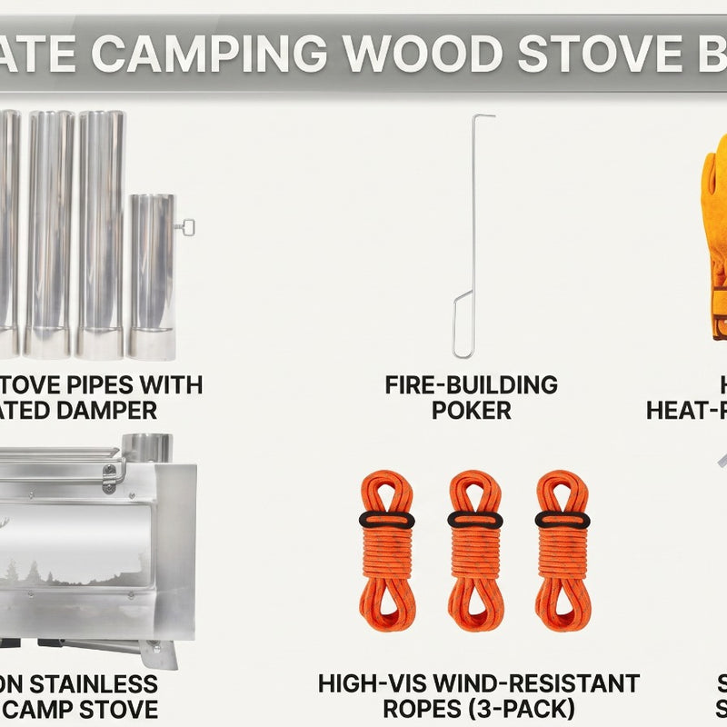 PORTABLE WOOD STOVE FOR CAMPING, TENT STOVE - 6