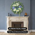 HYDRANGEA WREATH FOR FRONT DOOR – ARTIFICIAL FLORAL PORCH DÉCOR - 6