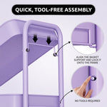 3-Tier Metal Rolling Cart – Foldable or Fixed Pegboard Styles - 6