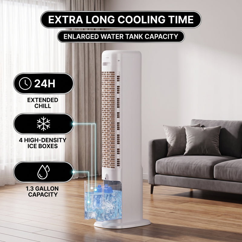 3-in-1 Evaporative Air Cooler Tower Fan with Remote Control - 6