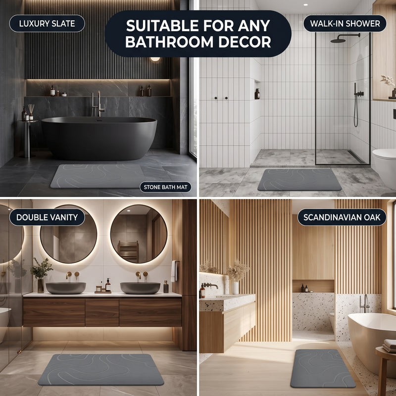 STONE BATH MAT – QUICK-DRY DIATOMACEOUS EARTH SHOWER MAT - 6