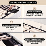 Lift-Up Storage Bed Frame with Upholstered Wingback Headboard - 6